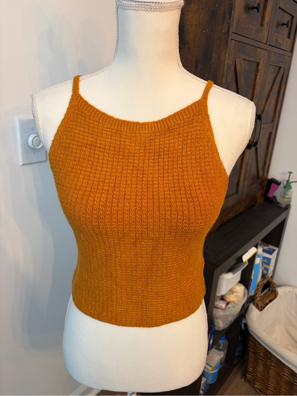 Forever 21 Ribbed Knit Cami Tank - Mustard Orange